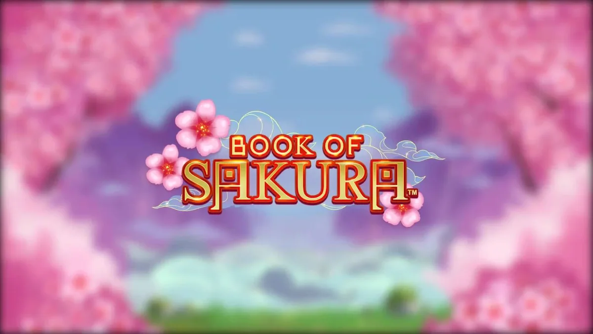 Cenário sereno de cerejeiras e elementos tradicionais japoneses no slot Book of Sakura