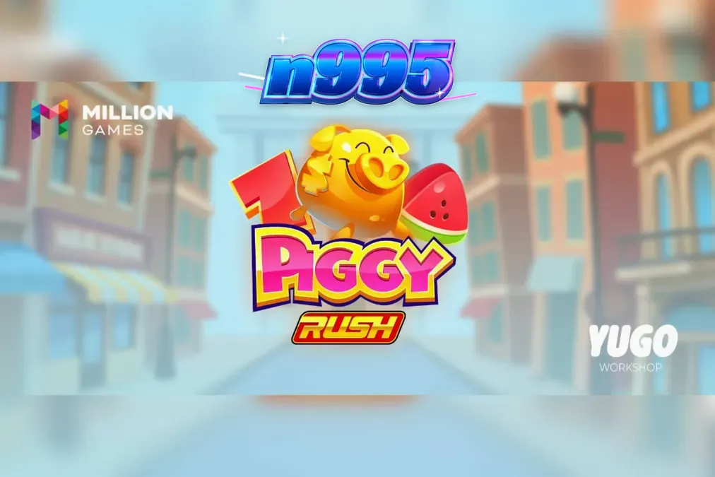 Interface do jogo Piggy Rush em um dispositivo móvel mostrando rolos coloridos e porquinho temático.